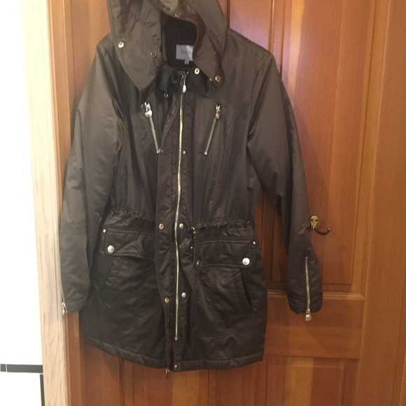 🎉 host pick Laundry by Shelli Segal medium brown jacket removeable fur and hood - Picture 5 of 10